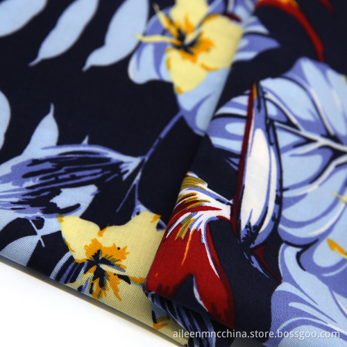 100% viscose hawaii print rayon fabric wholesale